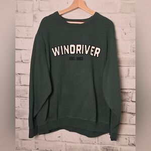 WindRiver Heritage Green Crewneck Sweatshirt XL 1983 Logo 100% Cotton